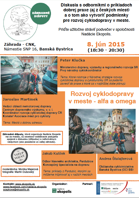 Pozvánka na Záhradné dišputy – Rozvoj cyklodopravy v meste 8.júna!
