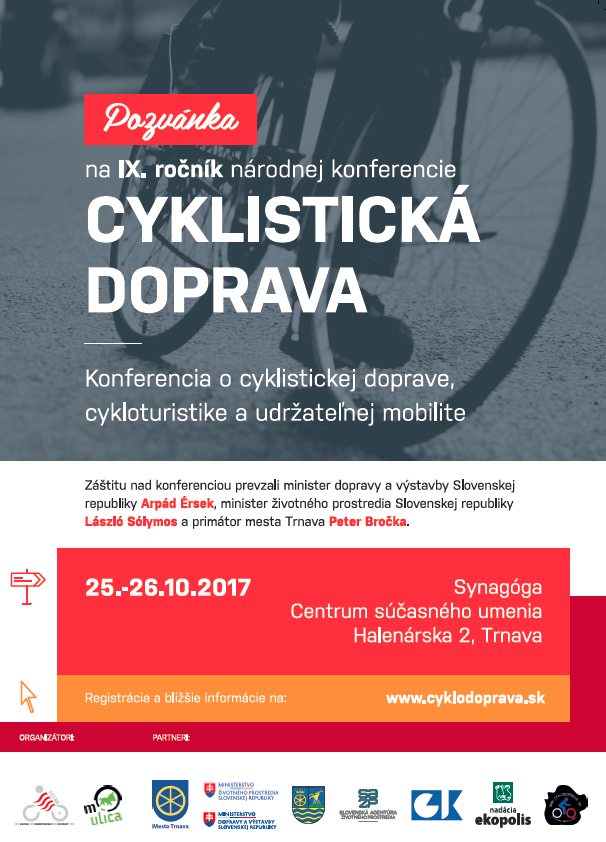 Pozvánka na 9.ročník konferencie Cyklistická doprava 2017
