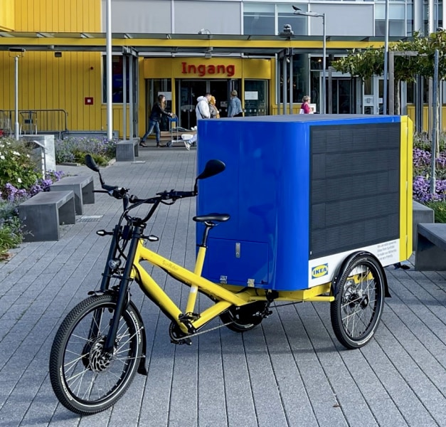 Ikea používa na rozvoz tovaru solárne poháňaný cargo bicykel