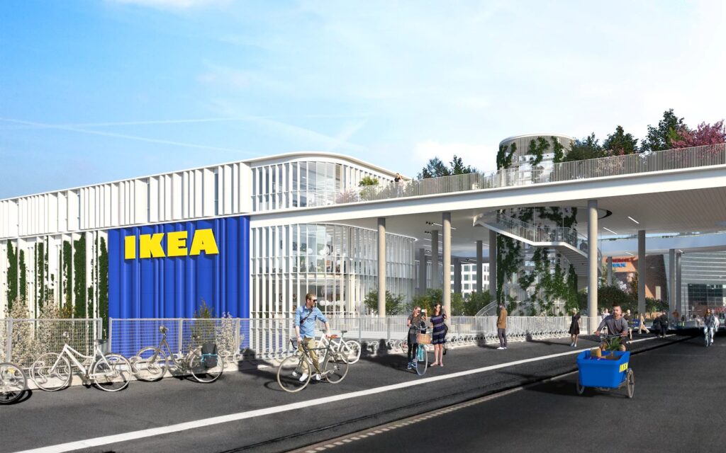 Ikea v Kodani bude mať 500 parkovacích miest pre bicykle a iba 84 pre autá.