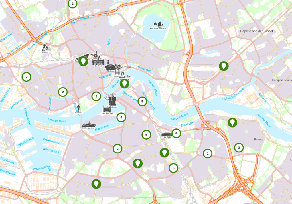 Spoločné zóny na parkovanie zdieľanej dopravy v Rotterdame